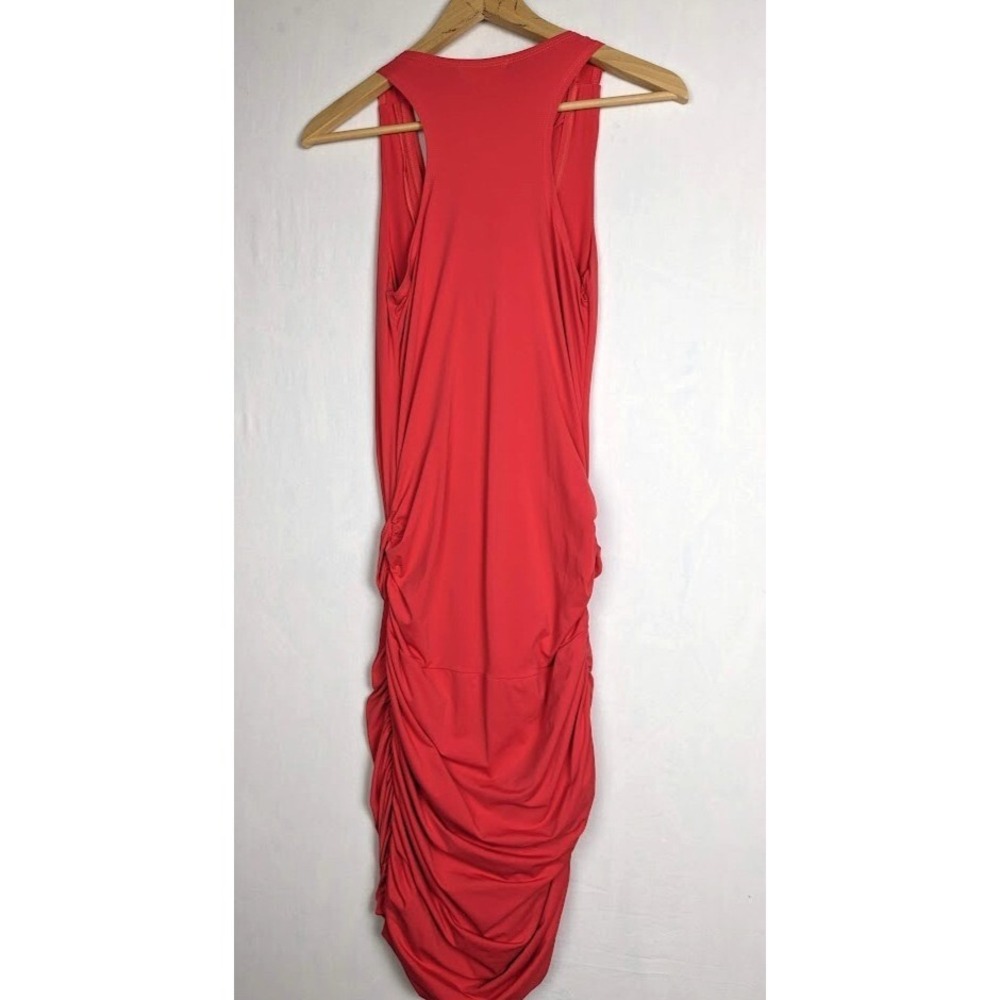 Audio Visual Womens Medium Orange Draped Ruched Cocktail Party Dress - Picture 6 of 8